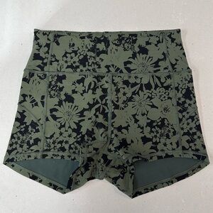 Lululemon Athletica Olive Floral Bike Shorts